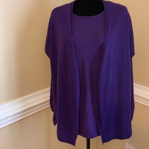 Purple cardigan w/matching top